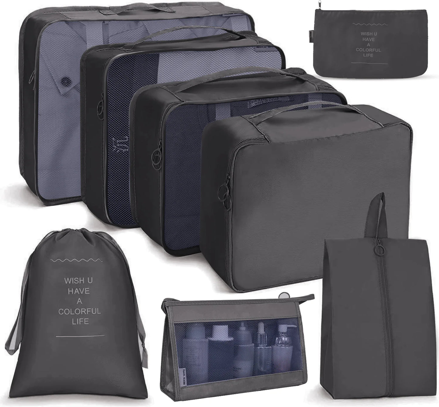 Set Organizador de Ropa de Viaje de 8 Piezas