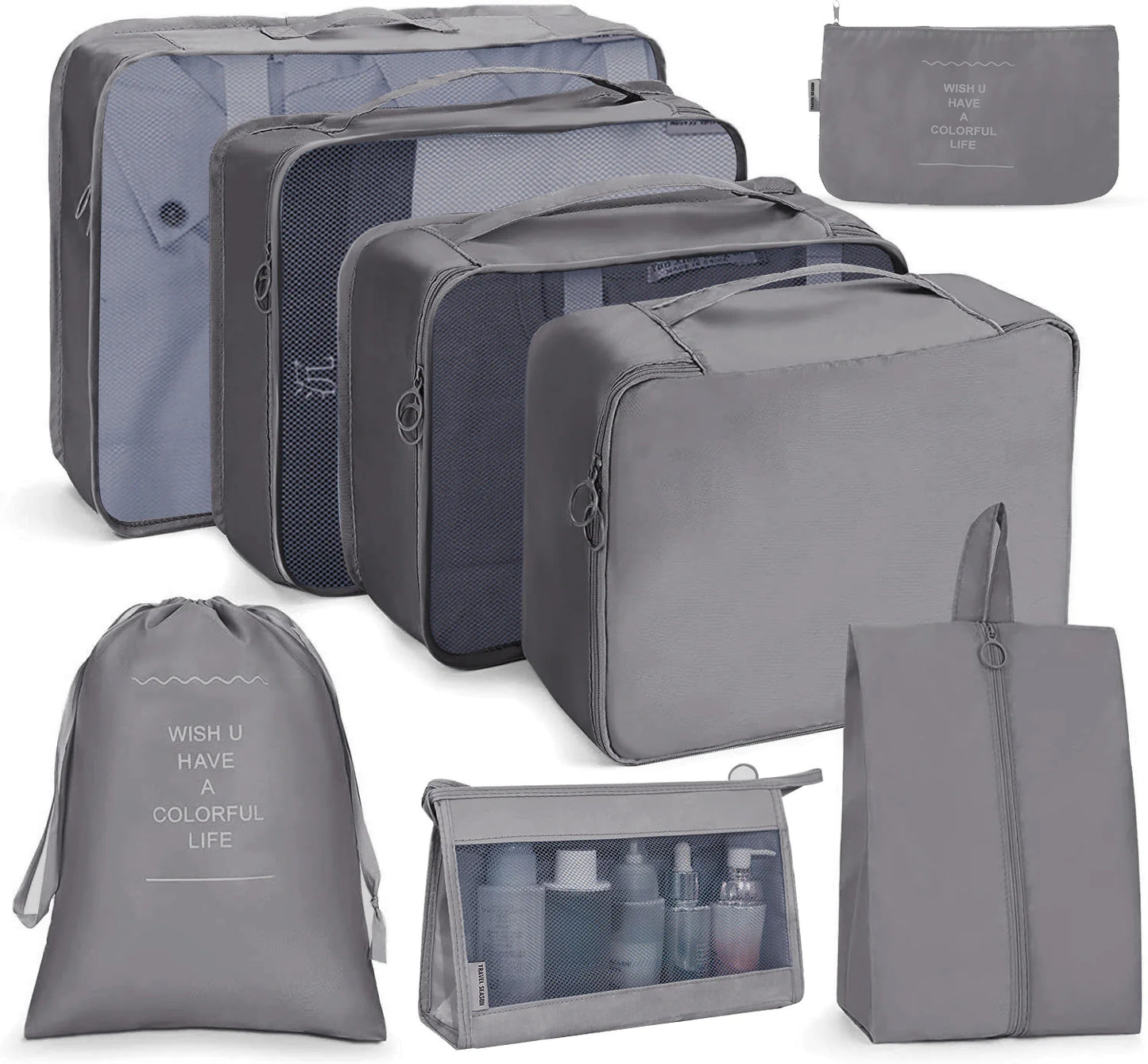 Set Organizador de Ropa de Viaje de 8 Piezas