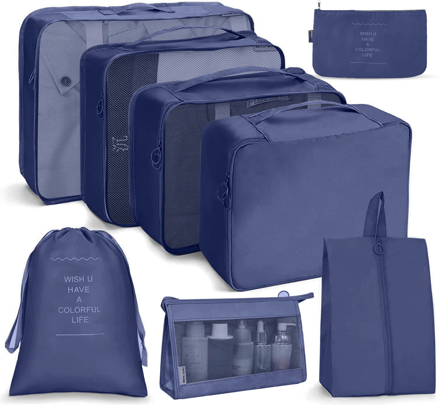 Set Organizador de Ropa de Viaje de 8 Piezas